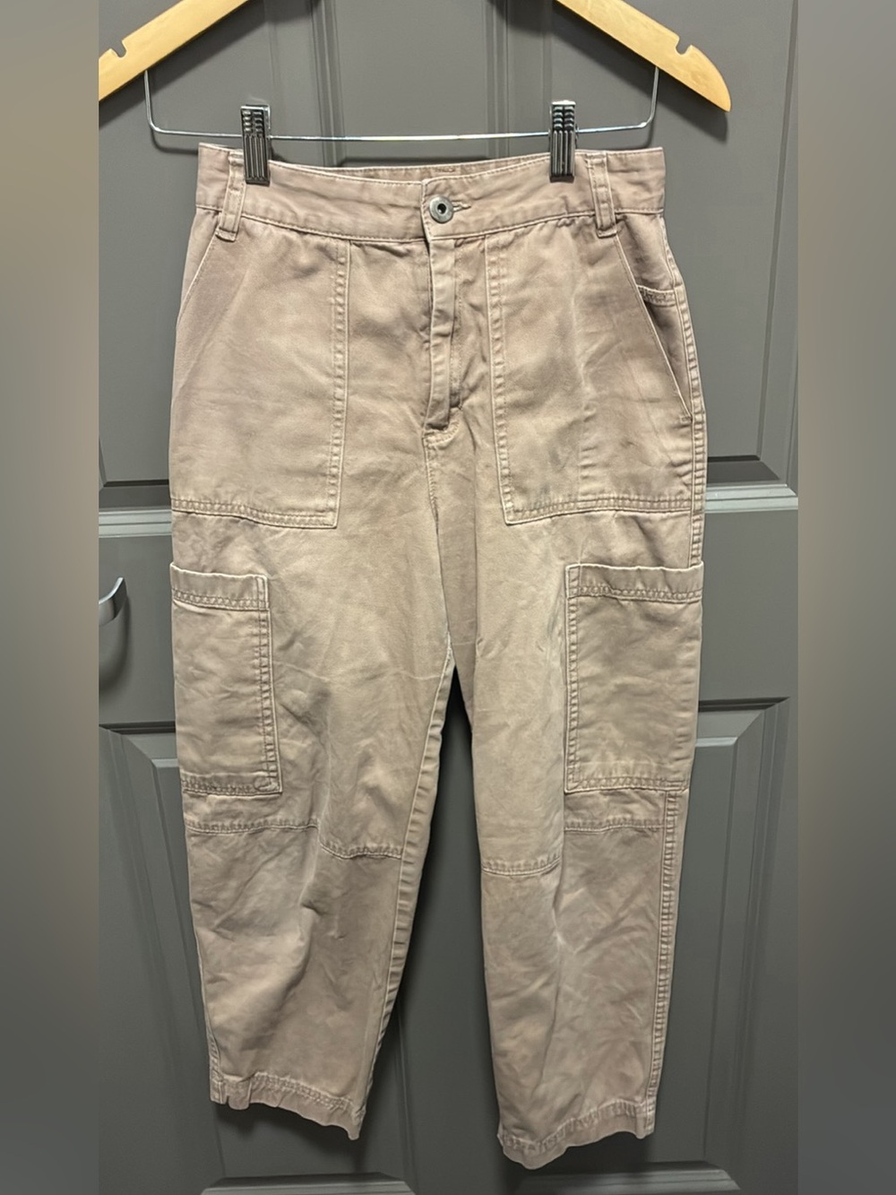 Women's Cargo Pants in Light Taupe — Utility Pocket Jogger Monkl